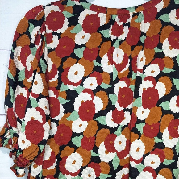 Rails Floral Midi Dress - Red, Black, White - Picture 8 of 11